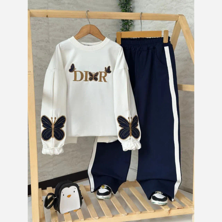 بلوز شلوار دخترانه دورس دو نخ سایزبندی 50 تا 65