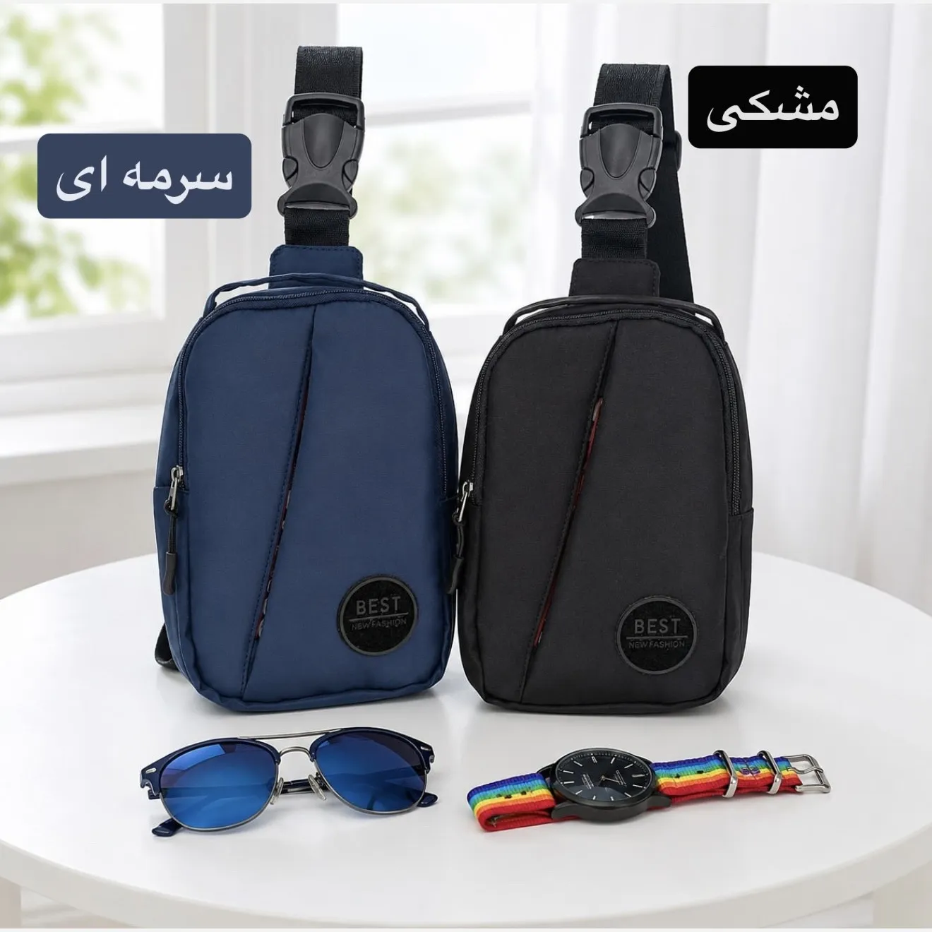 کیف مردانه اسپرت و روزمره پارچه ای زیپ دار کد 7201