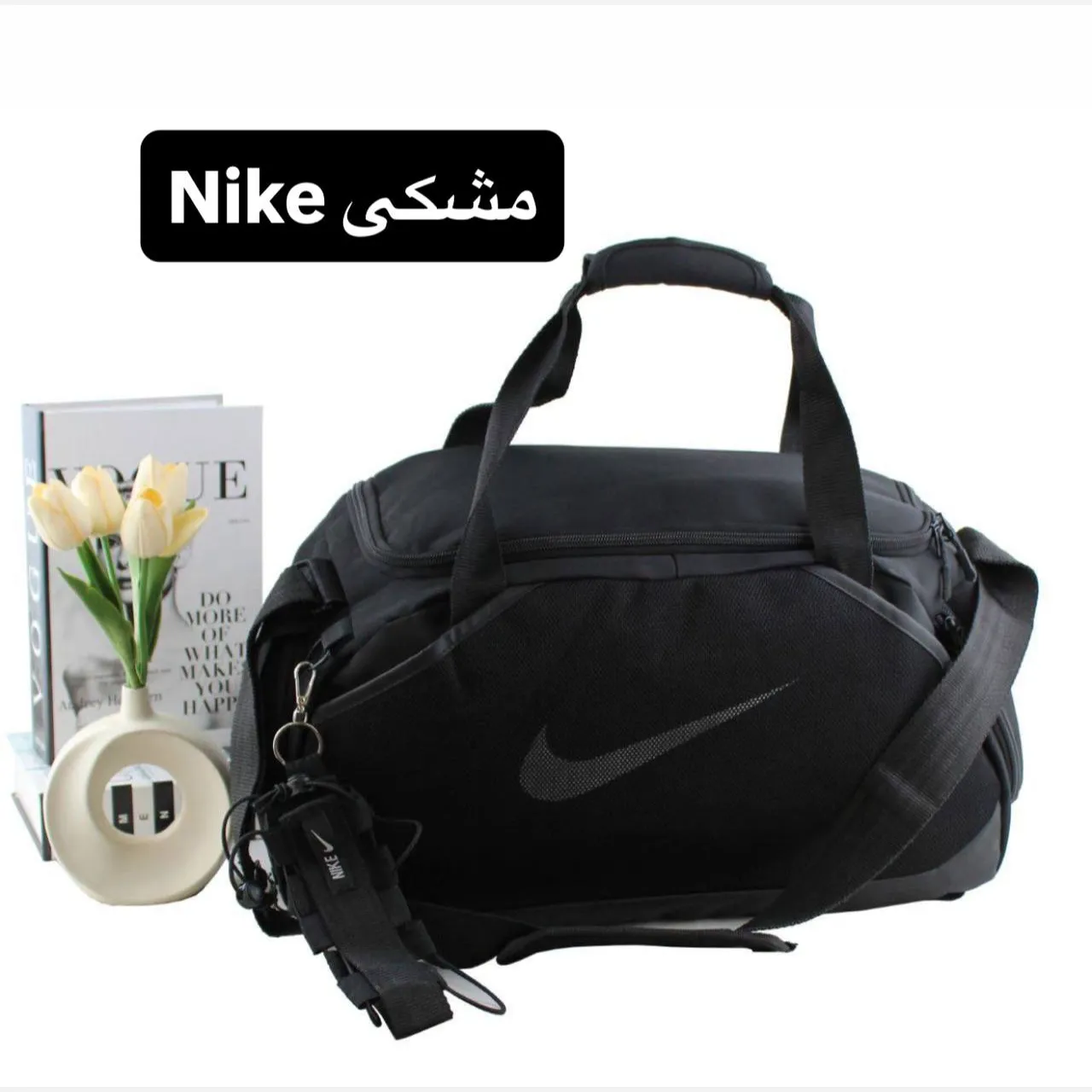 ساک ورزشی اسپرت برزنت با قابلیت کوله شدن و محفظه کتونی