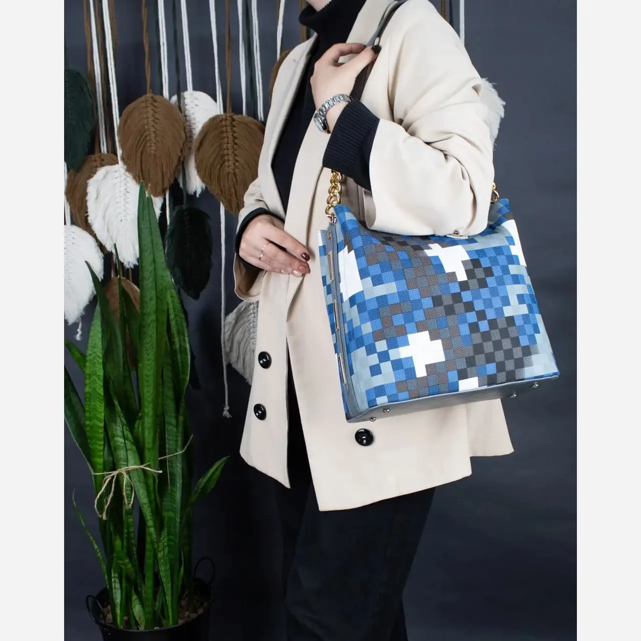 کیف زنانه چرم مصنوعی زیپدار بند بلند روزمره مهمانی