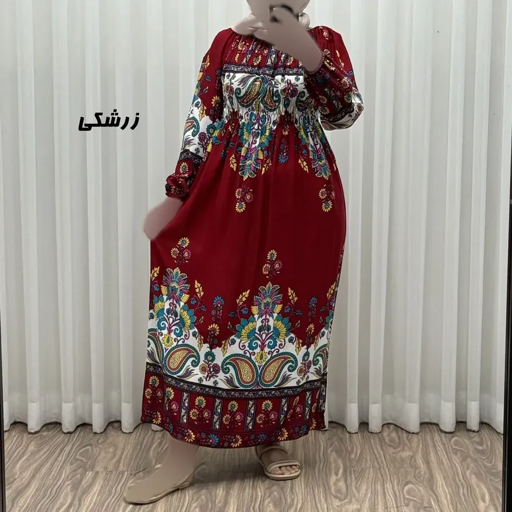 پیراهن ساحلی زنانه مدل ورشو نخی فری سایز مناسب تا سایز 48