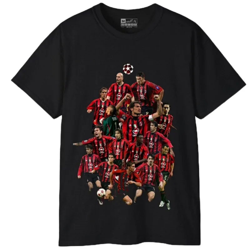 تیشرت آستین کوتاه مردانه مدل فوتبالی آث میلان
