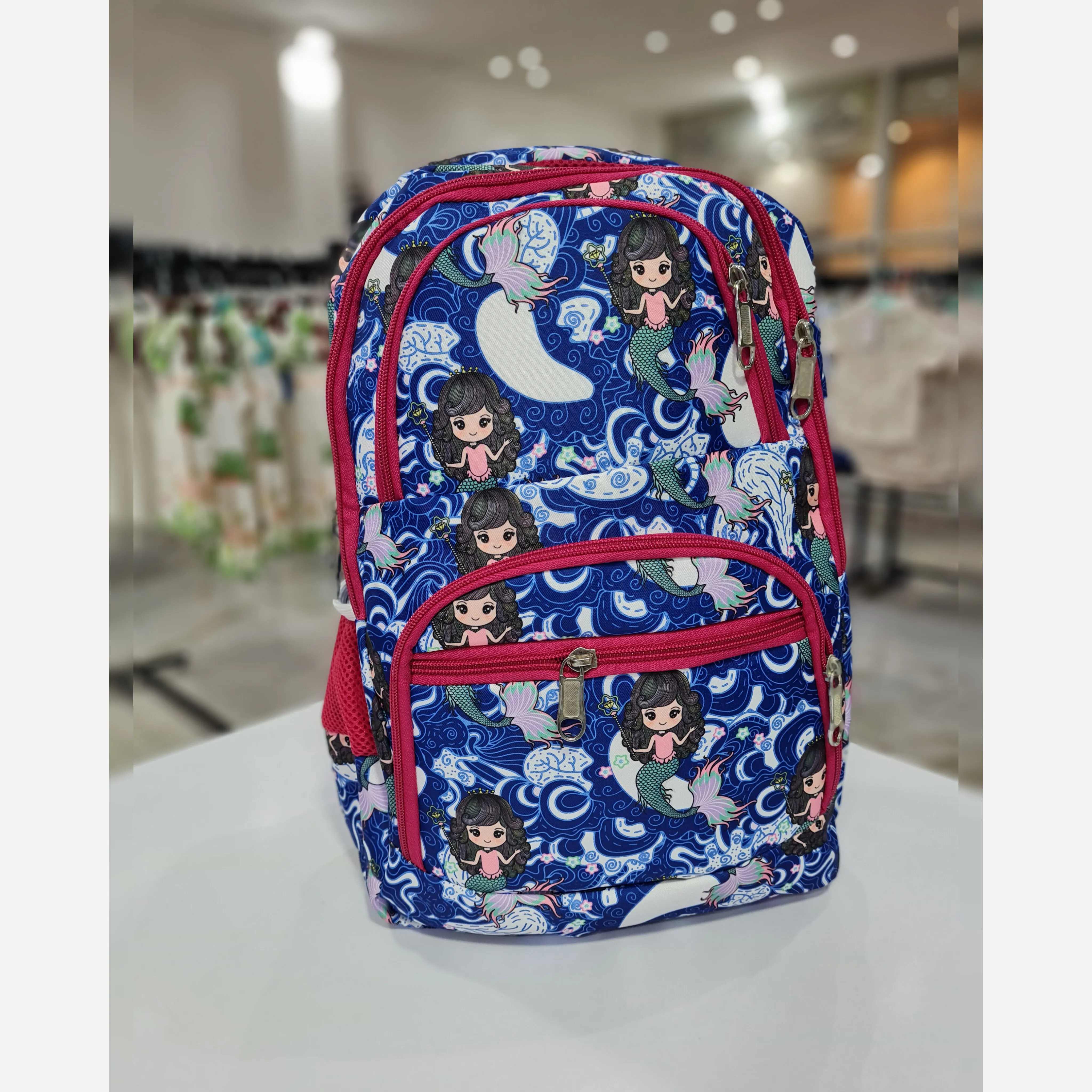 کوله پشتی مدرسه دخترانه طرح پری دریایی آبی