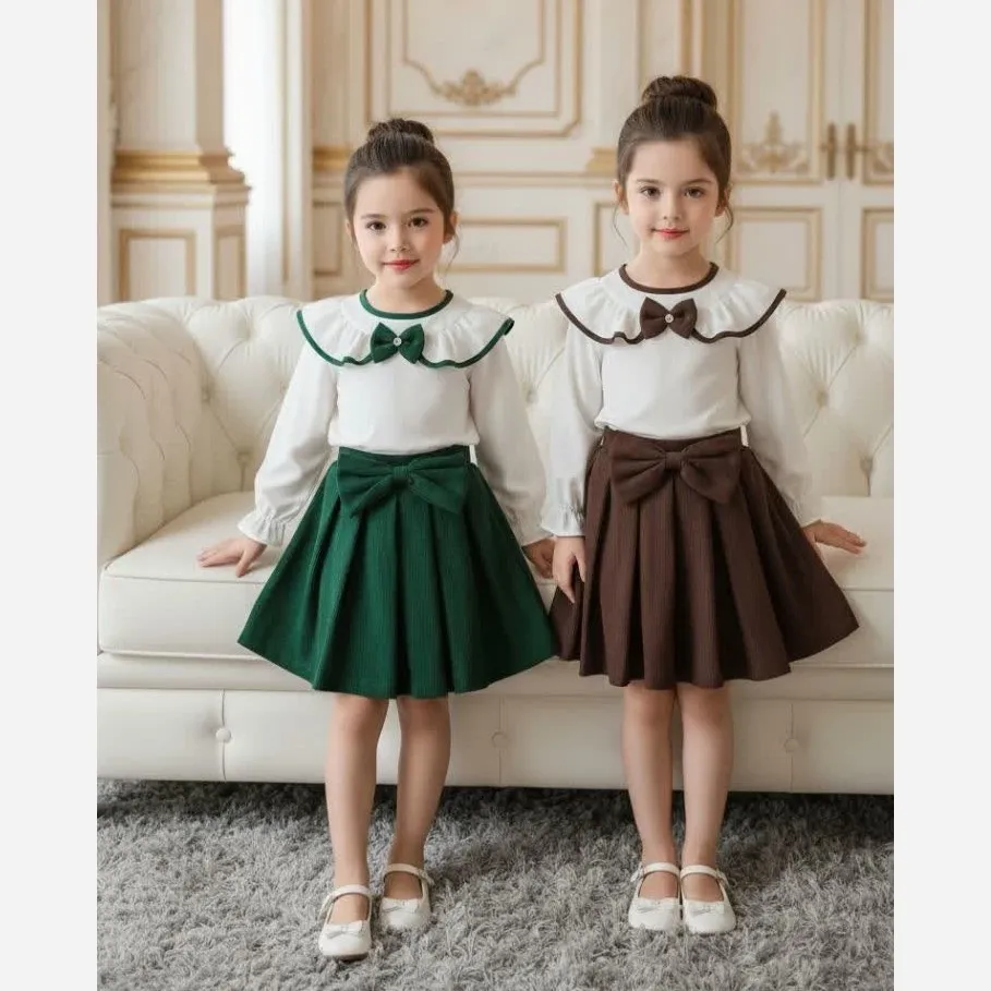 شومیز دامن دخترانه مجلسی پیراهن دخترانه 1 تا 5 سال