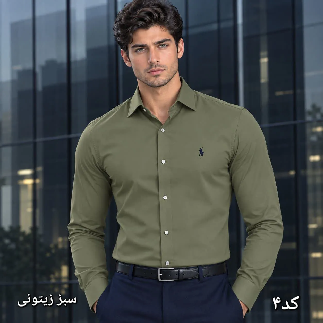 پیراهن آستین بلند مردانه پارچه دوشین قواره آزاد