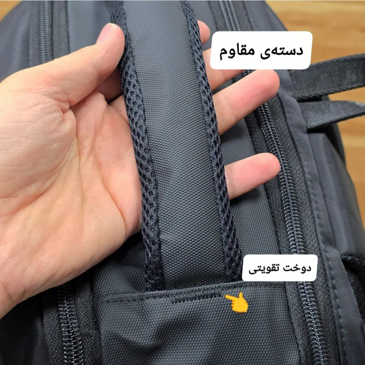 کوله پشتی لپتاپی قفل دار پورت دار ضدتعریق مناسب روزمره اداری دانشجویی دبیرستانی