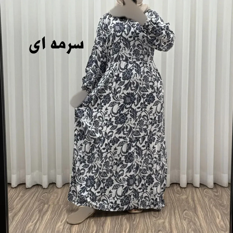 پیراهن فلور بوگاتی مدل ایوبی فری سایز زنانه تا سایز 46 چهارفصل شیک و راحت با کمربند سایه نمیاندازد