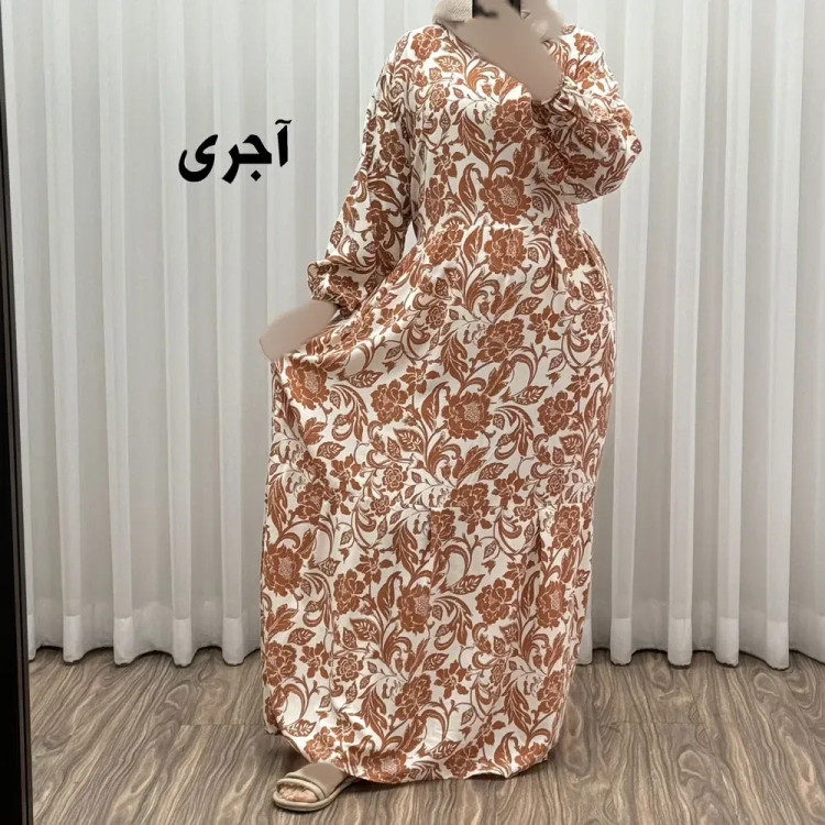 پیراهن فلور بوگاتی مدل ایوبی فری سایز زنانه تا سایز 46 چهارفصل شیک و راحت با کمربند سایه نمیاندازد