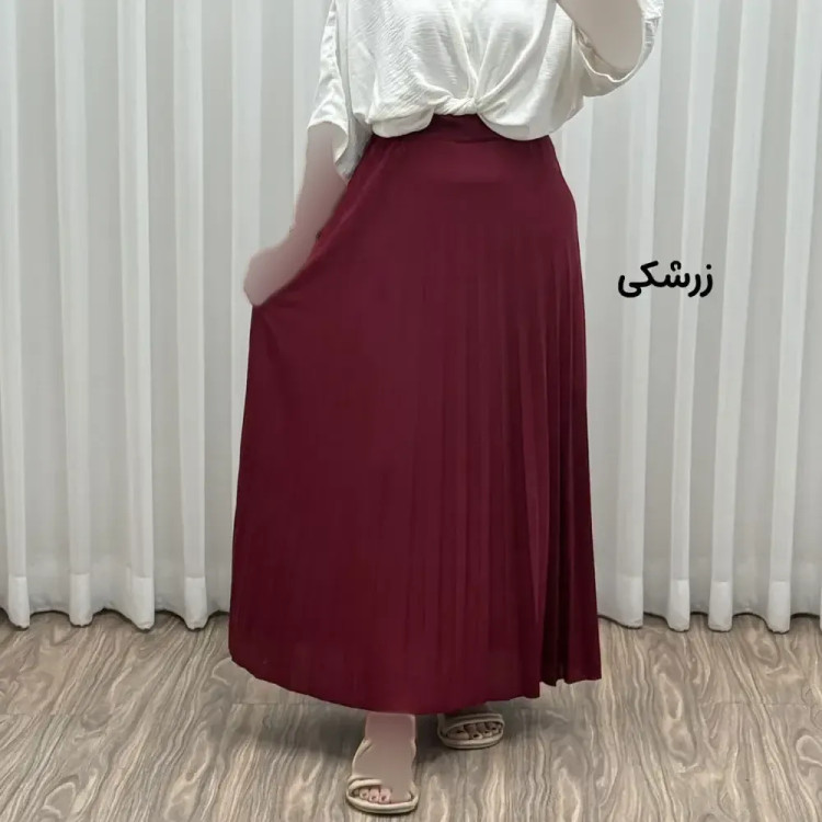 دامن پلیسه زنانه جودون گرم بالا فری سایز (36 تا 46) بدون آستر 6 رنگ