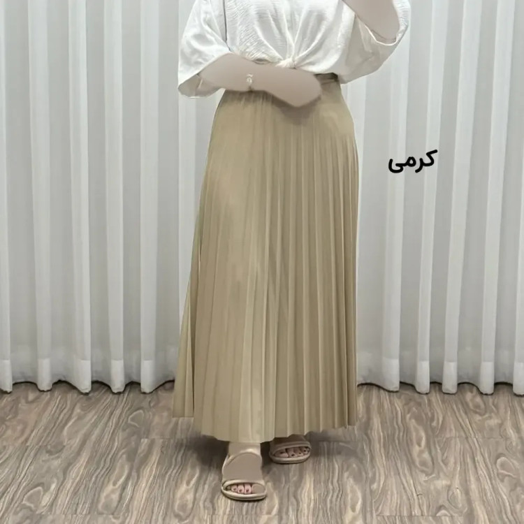 دامن پلیسه زنانه جودون گرم بالا فری سایز (36 تا 46) بدون آستر 6 رنگ