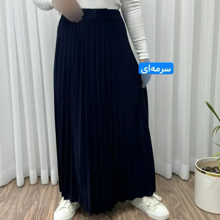 دامن پلیسه زنانه جودون گرم بالا فری سایز (36 تا 46) بدون آستر 6 رنگ