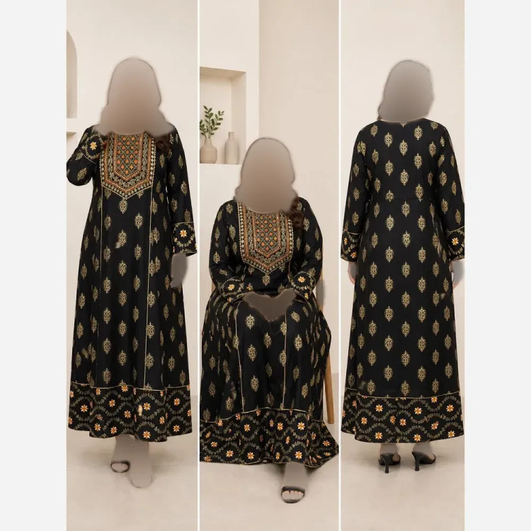 کرتی هندی زنانه جنس نخ وارداتی سایز بزرگ مدل کلوش قد 135